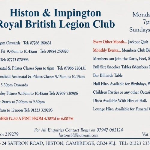Histon & Impington Royal British Legion photo 5